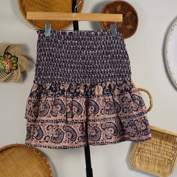 Sea New York Jasper Border Tiered Ruffle Smocked Mini Skirt Medium $225 - Picture 3 of 8
